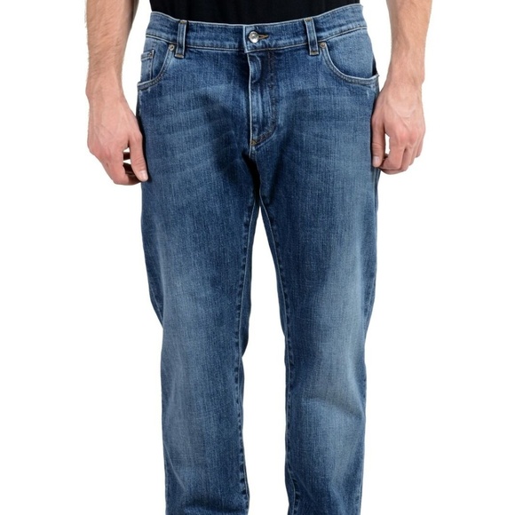 Dolce & Gabbana Blue Men's Straight Leg Jeans - Picture 1 of 5